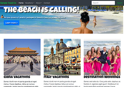 Travel Website Sample