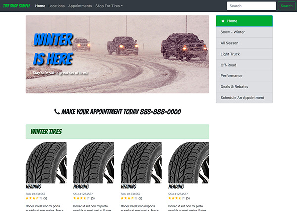 Tire Store Sample